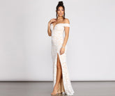 Robe sirène en maille à sequins Marzia Scroll